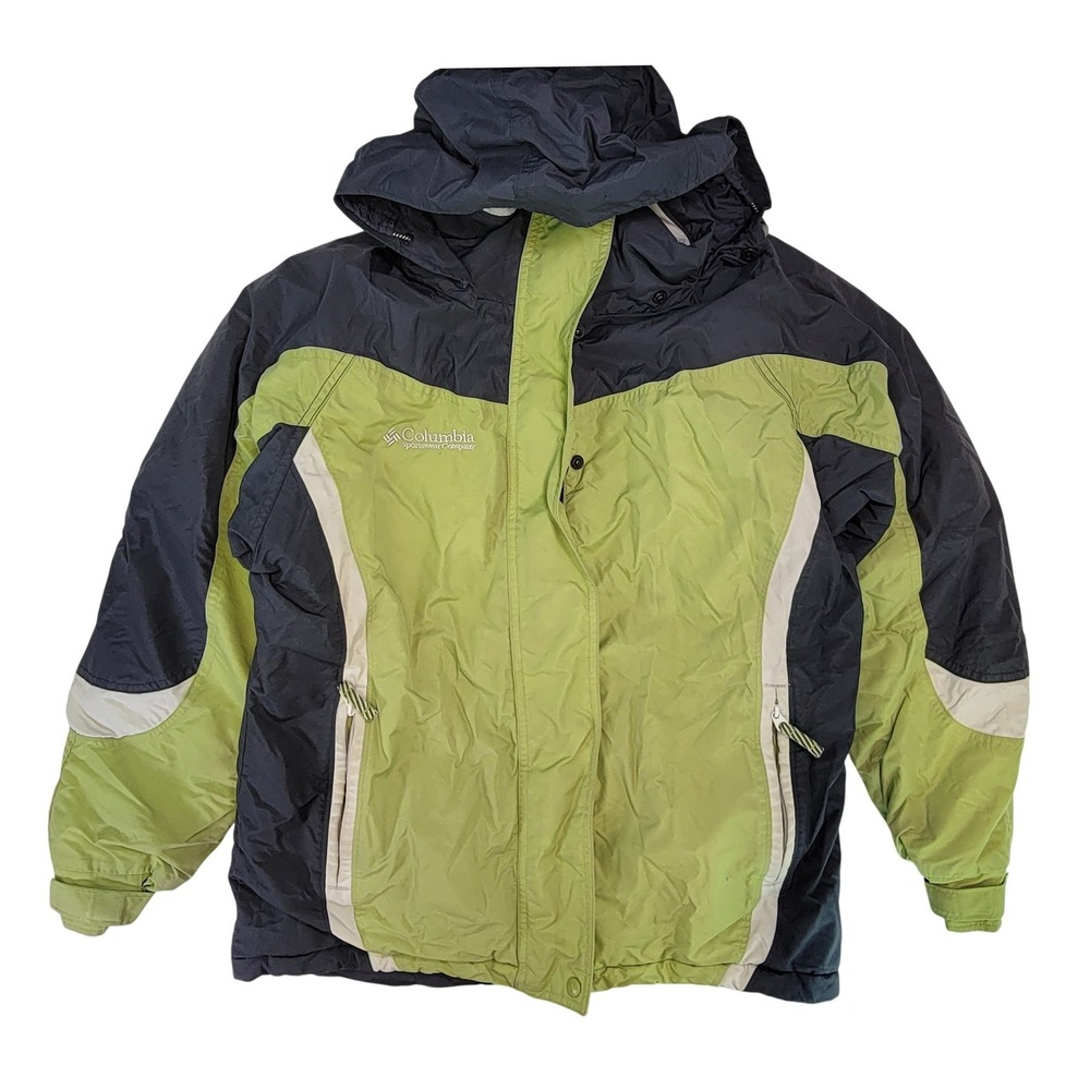 Columbia Sportswear‎ Company Hooded Ski Snowboard Jacket Green Gray Size L